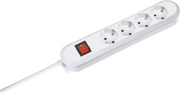 Bachmann 381.230K Stekkerdoos met schakelaar 4-voudig Wit Randaarde stekker 1 stuk(s)