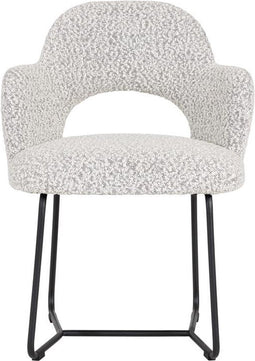 MUST Living Arm chair Vista,81x60x59 cm, bouclé light grey