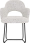MUST Living Arm chair Vista,81x60x59 cm, bouclé light grey