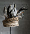 MUST Living Balinese hat with shell and feather,55x20x20 cm, on iron stand