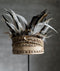 MUST Living Balinese hat with shell and feather,55x20x20 cm, on iron stand