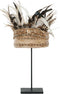 MUST Living Balinese hat with shell and feather,55x20x20 cm, on iron stand