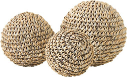 MUST Living Beach shell ball, set of 3,8xØ8 cm / 10xØ10 cm / 11xØ11 cm, cream shell