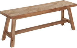 MUST Living Bench Herringbone medium,45x120x32 cm, recycled teakwood
