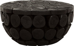 MUST Living Coffee table Cone low,31xØ62 cm, teakbranch black with natural cracks