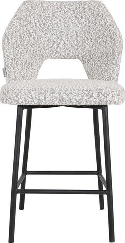 MUST Living Counter chair Bloom,100x54x57 cm, bouclé light grey, seat height 65 cm