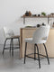 MUST Living Counter chair Bloom,100x54x57 cm, bouclé light grey, seat height 65 cm