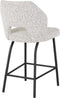 MUST Living Counter chair Bloom,100x54x57 cm, bouclé light grey, seat height 65 cm