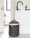 MUST Living Laundry basket Tahiti BLACK WASH,48/55xØ40 cm