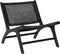 MUST Living Lounge chair Lazy Loom Black,69x65x76 cm, teakwood, knock down