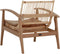 MUST Living Lounge chair Marvin,75x68x75 cm, teakwood, rattan with cushion jute
