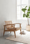 MUST Living Lounge chair Marvin,75x68x75 cm, teakwood, rattan with cushion jute