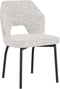 MUST Living Side chair Bloom,82x54x57 cm, bouclé light grey