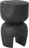 MUST Living Side table Amber Black,45xØ30 cm, black recycled teakwood with natural cracks