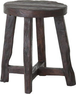MUST Living Stool Gio Brown,45xØ35 cm, brown recycled teakwood with natural cracks