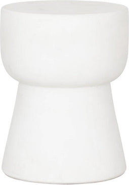 MUST Living Stool Motto White Large,46xØ35 cm, fiber cement white