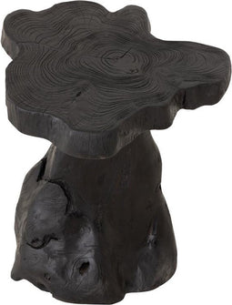 MUST Living Stool Mushroom Black,45xØ40 cm, black teakwood roots