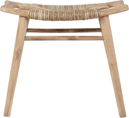 MUST Living Stool Rex,50x55x42 cm, recycled teakwood with banana bark seat