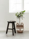 MUST Living Stool Toto,44xØ30 cm, black recycled teakwood with natural cracks