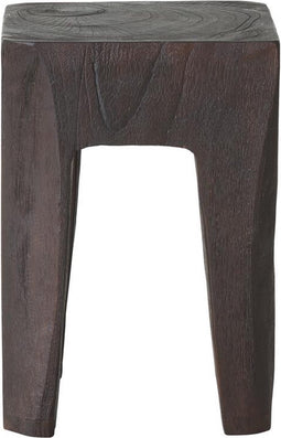 MUST Living Stool Vito Brown,45x30x30 cm, brown recycled teakwood with natural cracks