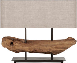 MUST Living Table lamp Log Erosion,58x70x28 cm, linen natural shade