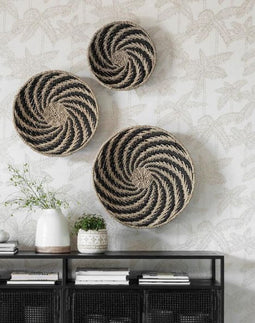 Must Living Wandpaneel Whirl zwart - set van 3