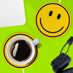 Mustard Happy Face Cup Warmer