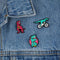 Mustard - T-Rex Pin Badges Set van 3 Stuks - Kunststof - Multicolor