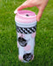 Mustard - To Go Drinking Bottle with Straw Cat