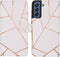 iMoshion Hoesje Geschikt voor Samsung Galaxy S21 FE Hoesje Met Pasjeshouder - iMoshion Design Softcase Bookcase - Wit / Meerkleurig / Goud / White Graphic