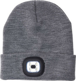 Muts met LED-licht - voor en achter - zwart of grijs