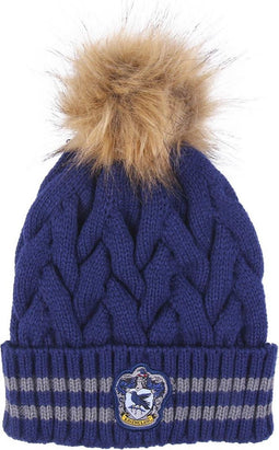 Muts - Tricot- Pom Pom - Blauw - Harry Potter - Ravenclaw