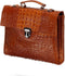 Mutsaers® Leren Aktetas - The Walker - Laptoptas - Cognac Croco