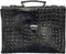 Mutsaers® Leren Aktetas - The Walker - Laptoptas - Zwart Croco