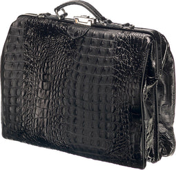 Mutsaers® Leren Laptoptas - The Classic - Werktas - Aktetas - Ecologisch Leer - Zwart Croco - 15.6 inch