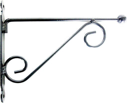 Muurhaak/plantenhaak met dubbele sierkrul voor plantenpotten - metaal - 28 x 23 cm - hanging basket haak