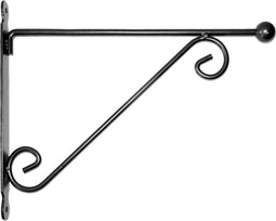 Muurhaak/plantenhaak met dubbele sierkrul voor plantenpotten - metaal - 39 x 31 cm - hanging basket haak