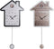 Muurklok DKD Home Decor 32 x 5 x 56 cm Natuurlijk Wit Plastic Huis Hout MDF (2 Stuks)
