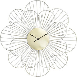 Muurklok DKD Home Decor Bloem Gouden Metaal (57 x 4 x 57 cm)