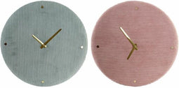 Muurklok DKD Home Decor Groen Roze 40,5 x 5,5 x 40,5 cm (2 Stuks)