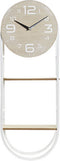 Muurklok DKD Home Decor Natuurlijk Metaal MDF Wit (25,5 x 11,5 x 71 cm)