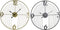 Muurklok DKD Home Decor Zwart Gouden Metaal Modern 45 x 3 x 45 cm (2 Stuks)