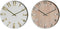 Muurklok Home ESPRIT Wit Gouden Zilverkleurig PVC 30 x 4 x 30 cm (2 Stuks)