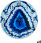 Muurklok Marmer Blauw Kristal 30 x 4 x 30 cm (4 Stuks)