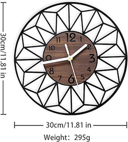 Muurklok - Metaal - 30 cm - Modern Design - Stille Werking - Inclusief Batterijen
