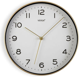 Muurklok Versa Gouden 30,5 x 4,3 x 30,5 cm Kwarts Polyurethaan