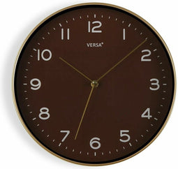 Muurklok Versa Gouden Bruin PU (30,5 x 4,3 x 30,5 cm)
