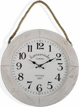 Muurklok Versa Homemade Hout MDF 5 x 51,5 x 50 cm Grijs Vintage