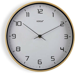 Muurklok Versa Hout Wit 30,5 x 4,3 x 30,5 cm Kwarts Polyurethaan