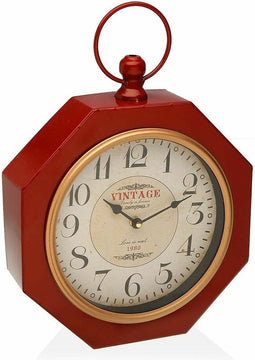 Muurklok Versa rED Metaal (28 x 8 x 40 cm)